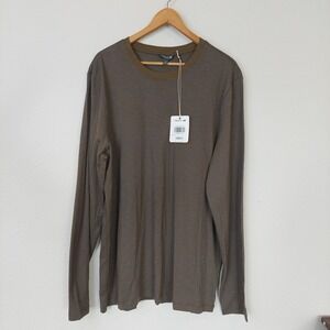 Toad&Co Tempo Long Sleeve Crew Stripe Tencel Organic Cotton Shirt Men's XL NWT